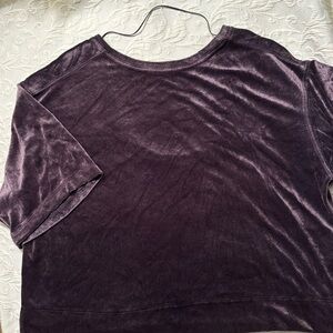 Free people velvet short sleeve, crop top.